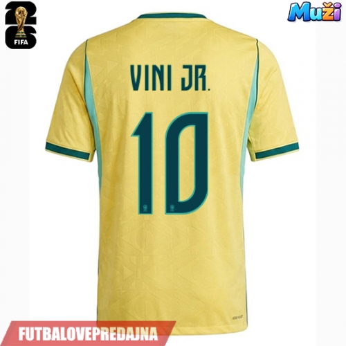 Lacne Muži Futbalové dres Brazília Vinicius Junior #10 MS 2026 Krátky Rukáv - Domáci